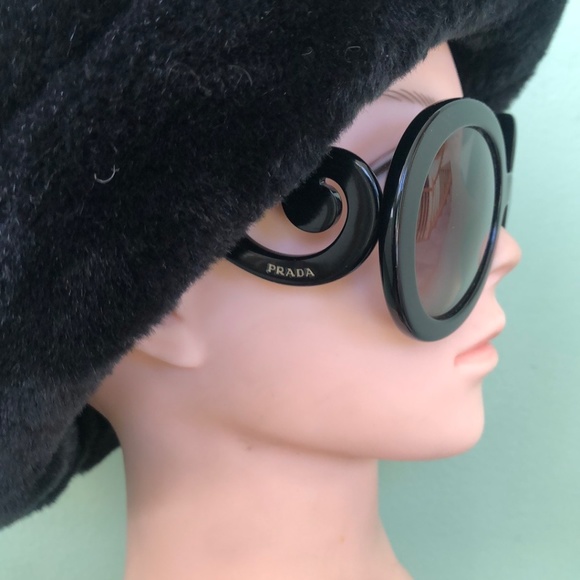 PRADA SUNGLASSES SPR 27N 55 22 1AB-3M1 135 2N BLACK MINIMAL BAROQUE - Picture 1 of 11